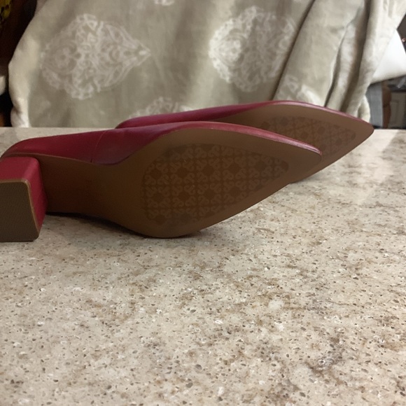 NWOT Paolo Red Leather Block Heel Pumps Size 8 - Picture 6 of 6
